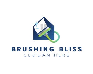 Home Clean Paint Brush logo design