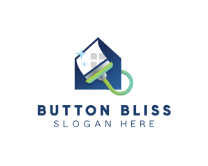 Home Clean Paint Brush logo design