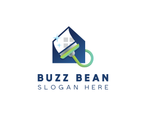 Home Clean Paint Brush logo design