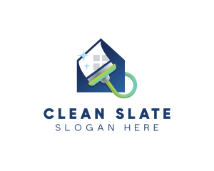 Home Clean Paint Brush logo design