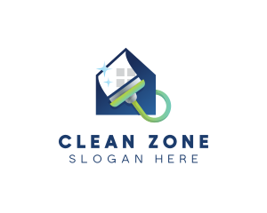 Home Clean Paint Brush logo design