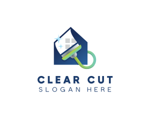 Home Clean Paint Brush logo design