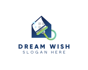 Home Clean Paint Brush logo design