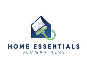 Home Clean Paint Brush logo design