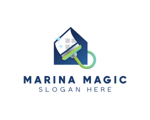 Home Clean Paint Brush logo design