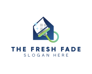 Home Clean Paint Brush logo design