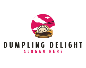 Cute Dumpling Cartoon logo design