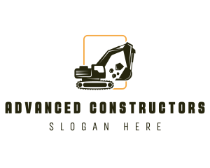 Heavy Equipment Mining Excavator logo design