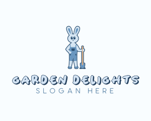 Rabbit Gardening Shovel logo design