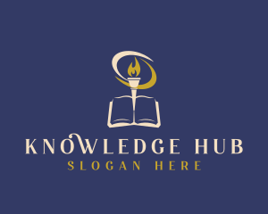 Book Torch Library logo design