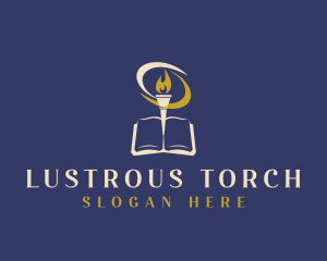 Book Torch Library logo design