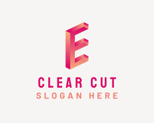 3D Gradient Letter E logo design