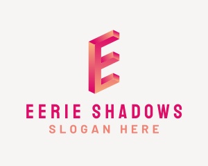 3D Gradient Letter E logo design