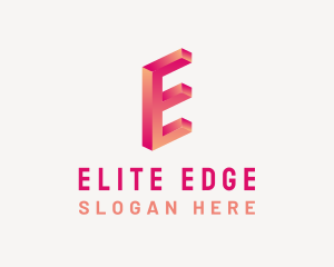 3D Gradient Letter E logo design