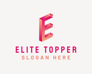 3D Gradient Letter E logo design