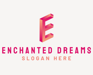 3D Gradient Letter E logo design