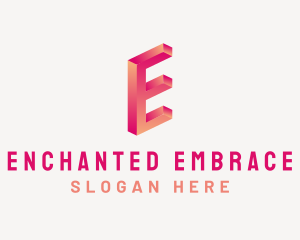 3D Gradient Letter E logo design