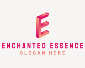 3D Gradient Letter E logo design