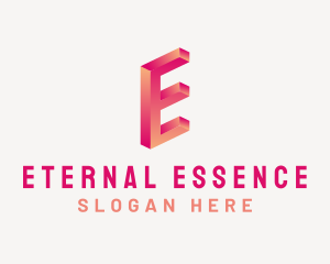 3D Gradient Letter E logo design