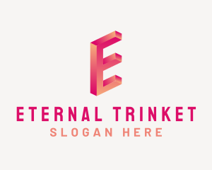 3D Gradient Letter E logo design