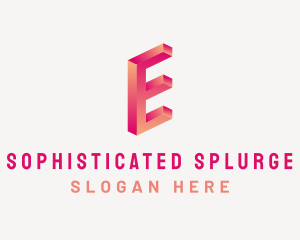 3D Gradient Letter E logo design