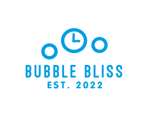 Blue Bubbles Clock logo
