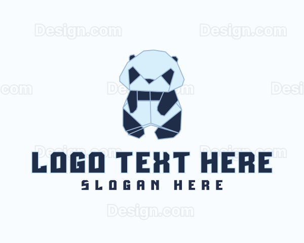 Geometric Panda Origami Logo