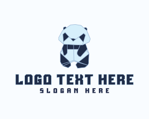 Geometric Panda Origami  Logo