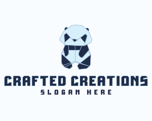 Geometric Panda Origami  logo design