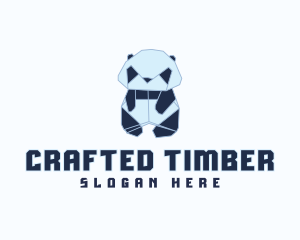 Geometric Panda Origami  logo design