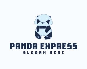 Geometric Panda Origami  logo design