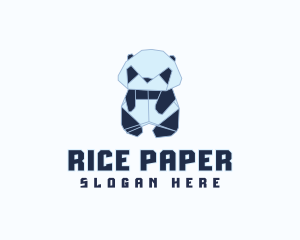 Geometric Panda Origami  logo design