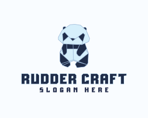 Geometric Panda Origami  logo design