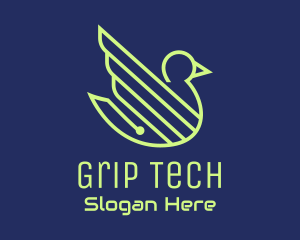 Green Circuit Goose Tech logo design