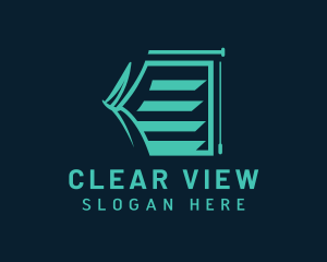 Curtain Blinds Window logo design