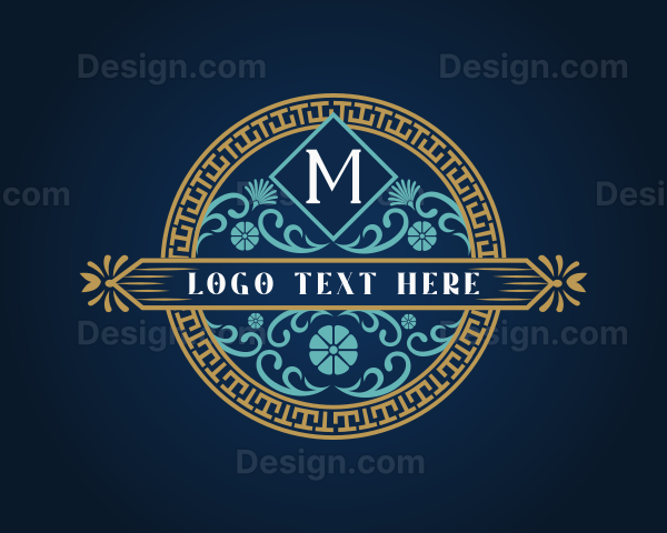 Greek Mu Symbol Ornament Logo