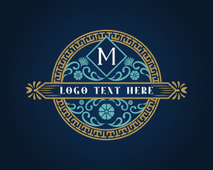 Greek Mu Symbol Ornament logo