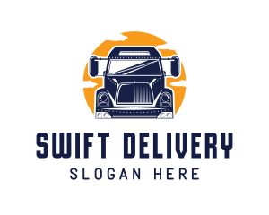 Truck Trail Delivery logo design