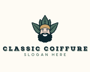 Beard Man Marijuana  logo design