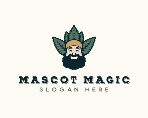 Beard Man Marijuana  logo design