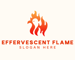 Red Flaming Chicken logo design