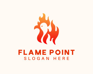 Red Flaming Chicken logo design