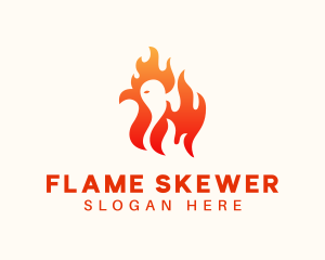 Red Flaming Chicken logo design