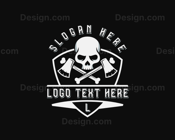 Axe Skull Mercenary Logo