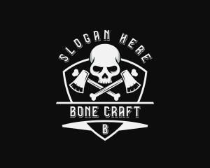 Axe Skull Mercenary logo design