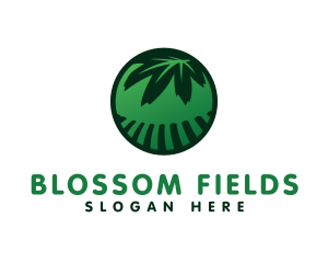 Cannabis Field Leaf logo design