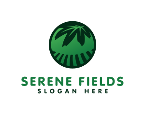 Cannabis Field Leaf logo design