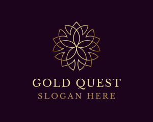 Gold Mandala Flower logo design