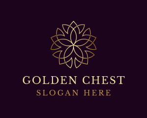 Gold Mandala Flower logo design