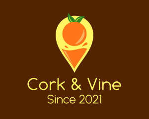 Orange Juice Location Pin logo design